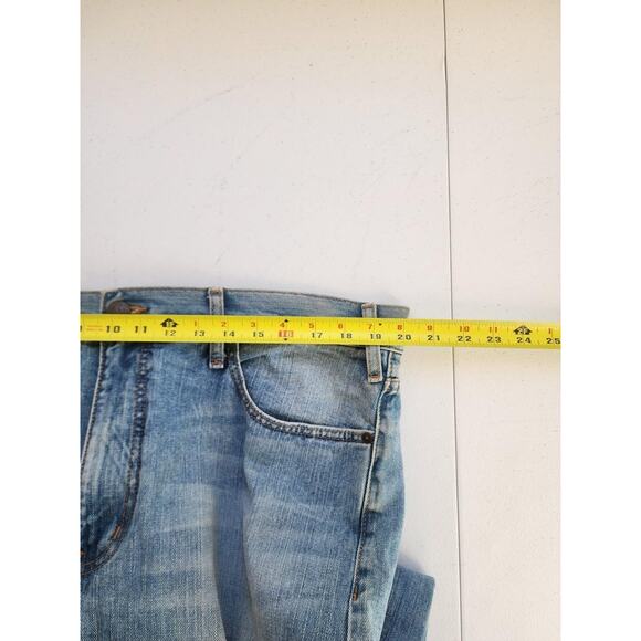 Armani Jeans AJ Jeans Mens 38X34.5 Light Wash Blue Denim Straight Leg Casual - Picture 4 of 16